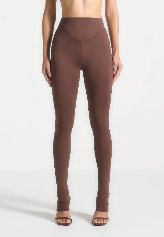 Trendy Women's Fashion Éternelle High Waisted Leggings - Brown