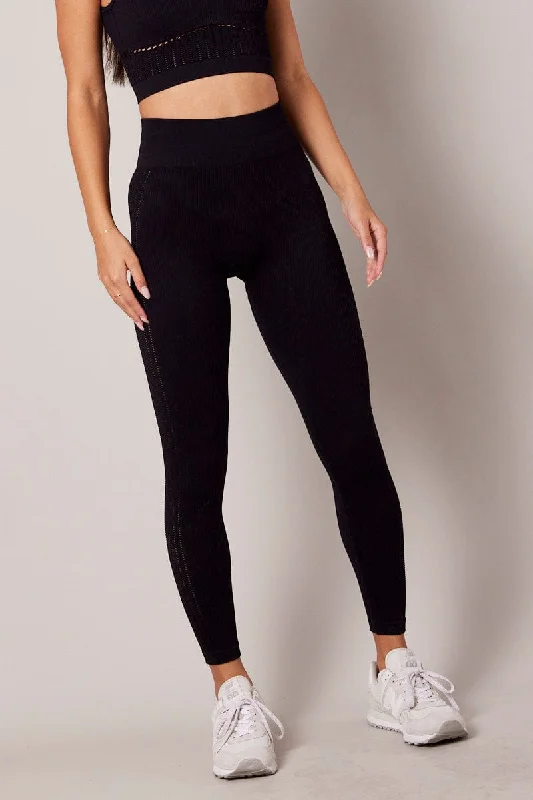 Casual Garments For Women Black Leggings Seamless