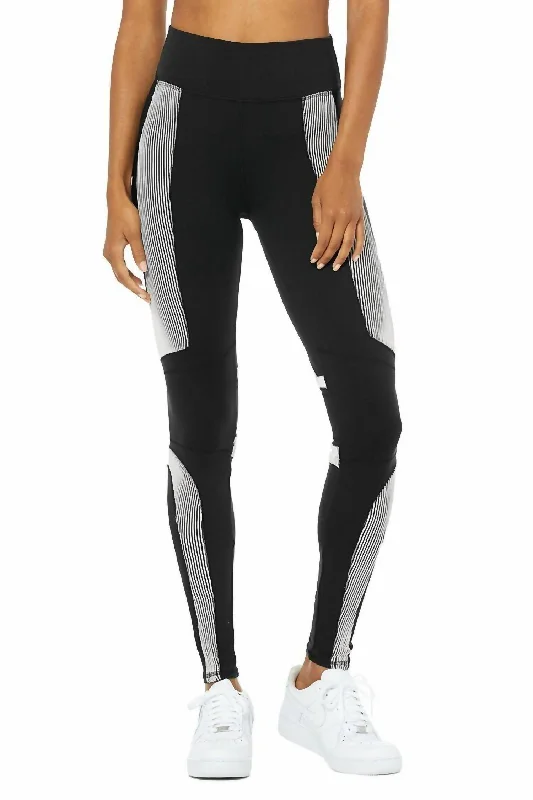 Bold Fashion High Waist Electric Stretch Legging In Black