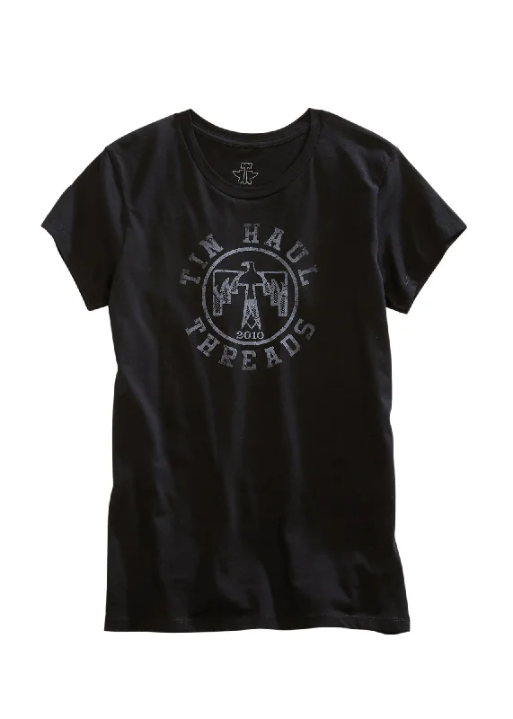 Trendy Women's Apparel Tin Haul Womens Black 100% Cotton Thunderbird Threads S/S T-Shirt Trendy Women's Apparel Tin Haul Womens Black 100% Cotton Thunderbird Threads S/S T-Shirt