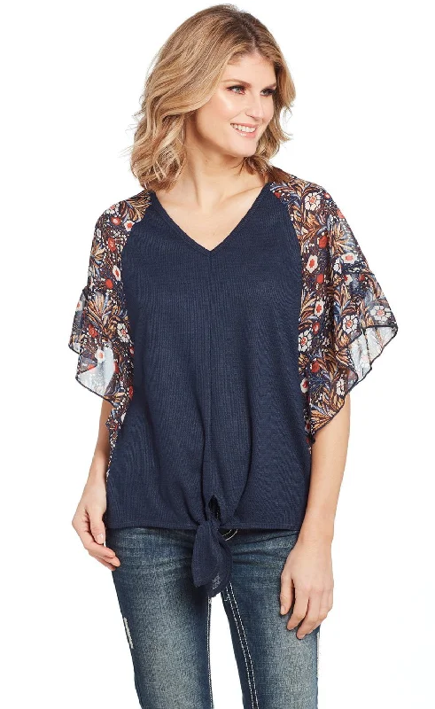 Women's Outdoor Activity Garments Cowgirl Up Womens Blue Multi Polyester Waffle Knit Tunic S/S Women's Outdoor Activity Garments Cowgirl Up Womens Blue Multi Polyester Waffle Knit Tunic S/S