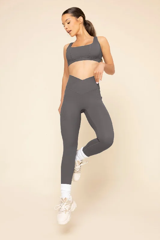 Fashion Forward Crisscross Hourglass® Leggings with Pockets - Slate