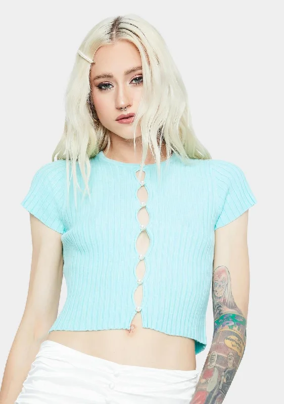 Women's Layered Outfit Mint Sugar Baby Love Cropped Cardigan