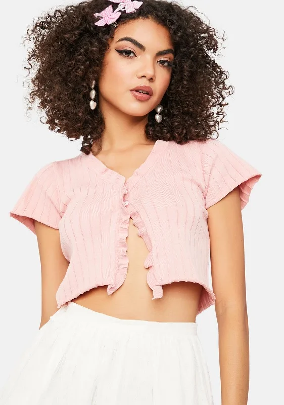 Women's Trendy Outfit Kiss The Miss Ribbed Cardigan Top