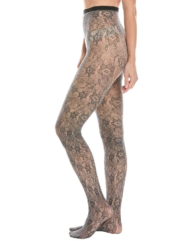 Women's Clothing Stores HIGH HEEL JUNGLE Rose Enchere Lace Tights