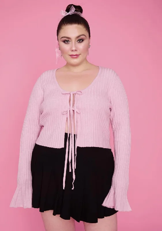 Women's Plus-Size Outfit She's Heating Up Tie Front Cardigan
