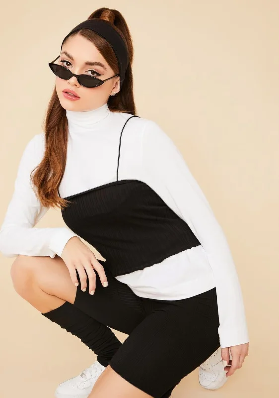 Relaxed Style Noir Been Scamming Ribbed Crop Top