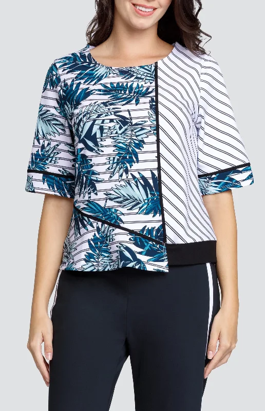 Women's Trendy Clothes Enilda Top - Striped Palm - FINAL SALE
