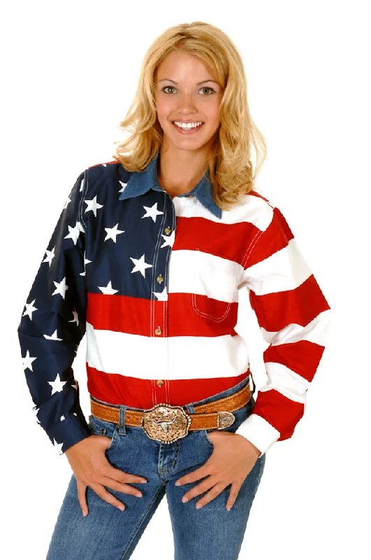 Latest Fashion for Women Roper Womens Patriotic Red 100% Cotton L/S Stars Stripes American Flag Shirt Latest Fashion for Women Roper Womens Patriotic Red 100% Cotton L/S Stars Stripes American Flag Shirt