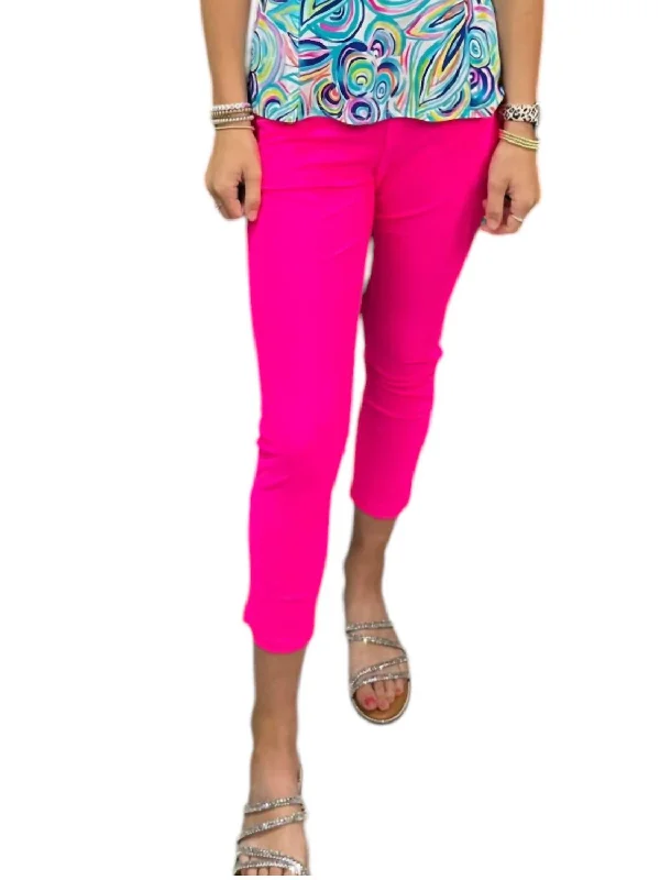 Sophisticated Fashion Claudia Cropped Legging In Neon Pink