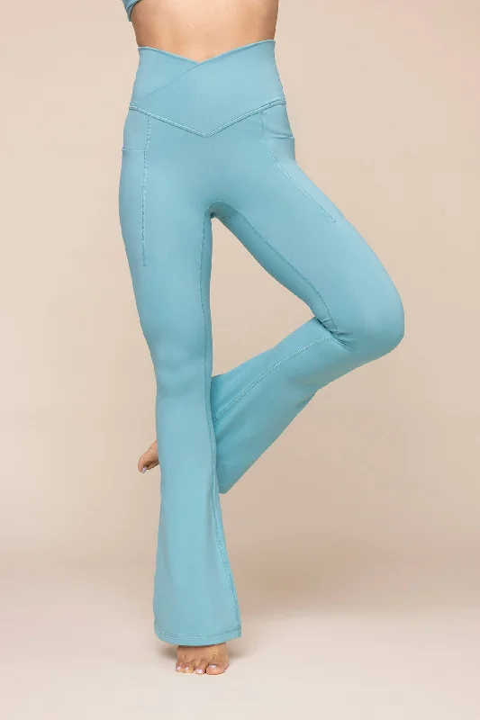 Women's Evening Wear Attire Crisscross Hourglass® Flared Leggings with Pockets - Oasis Women's Evening Wear Attire Crisscross Hourglass® Flared Leggings with Pockets - Oasis