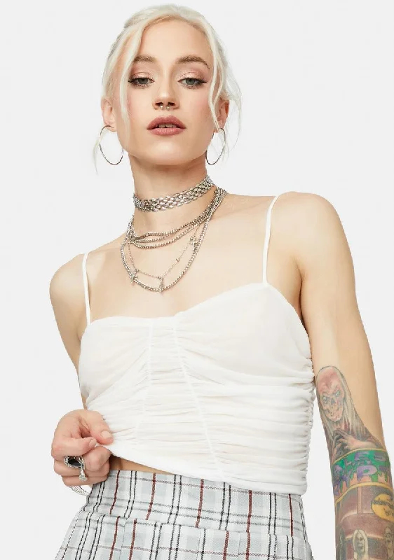 Online Boutiques Clothing Sugar Popular Page Sheer Ruched Crop Top