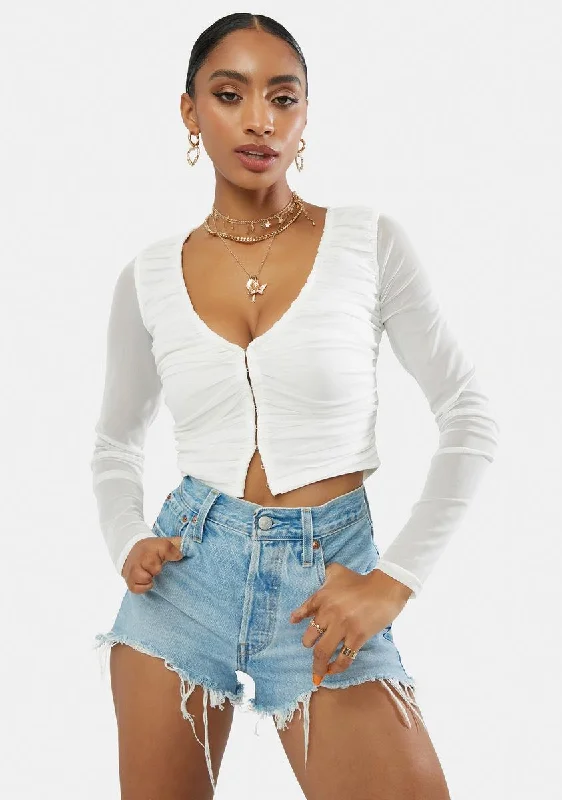 Elegant Clothing Lost In The World Ruched Crop Top