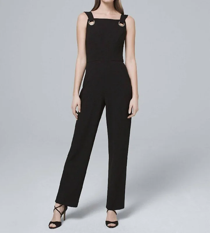 Women Wear Boutique New York Sleeveless Square Neck Jumpsuit In Black