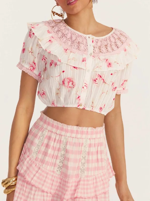 Glamorous Evening Wear Elania Crop Top In Cherry Soda