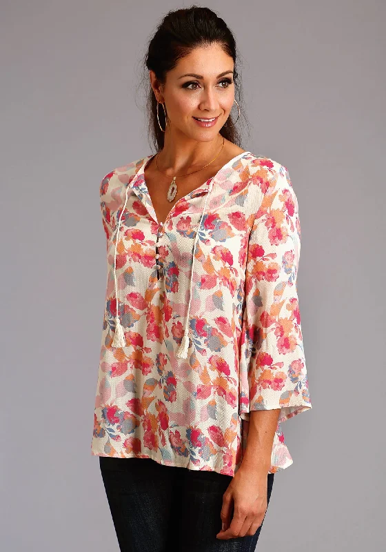 Plus Size Women's Fashion and Clothing Stetson Womens Pink Rayon/Nylon Watercolor Floral S/S Blouse Plus Size Women's Fashion and Clothing Stetson Womens Pink Rayon/Nylon Watercolor Floral S/S Blouse
