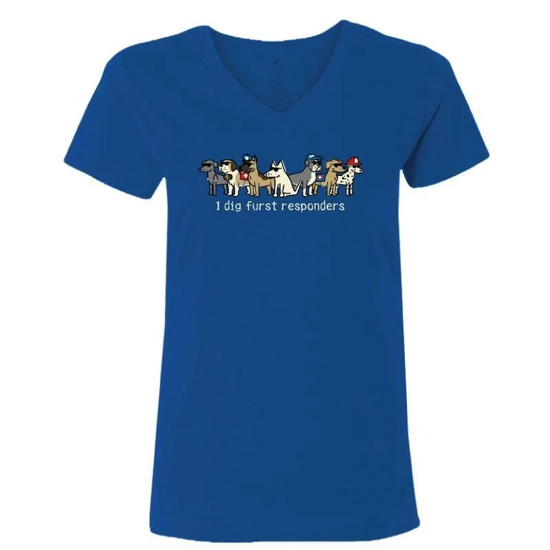 Classic Women's Clothing Styles I Dig Furst Responders - Ladies T-Shirt V-Neck