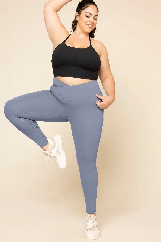Women's Resort Garments Crisscross Hourglass® Leggings with Pockets - Blue Mist