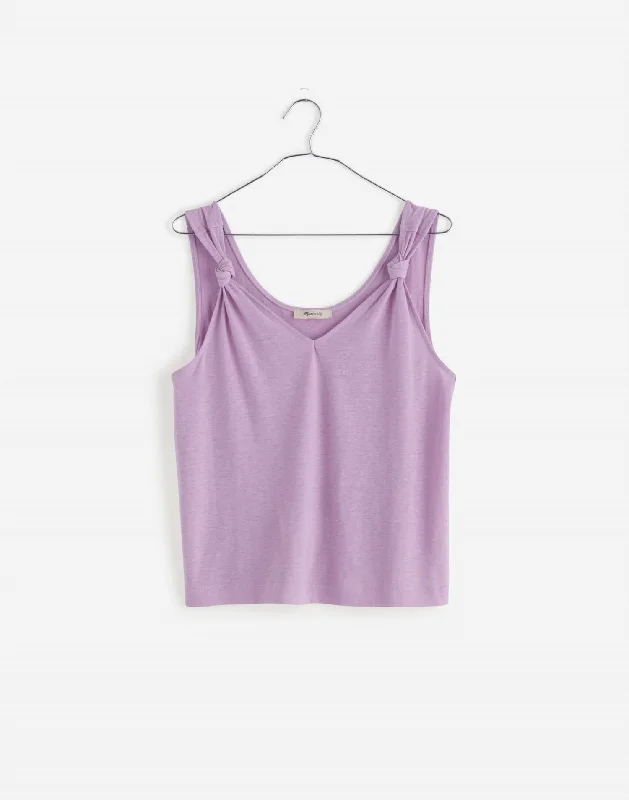 Women's Outfit Women's Knotted Strap Tank Top In Subtle Lilac