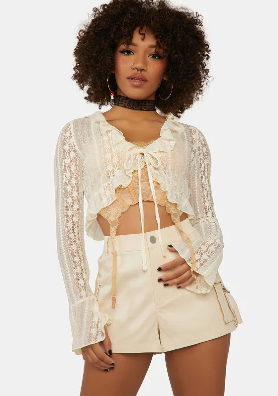 Women's Professional Apparel Fairy Layer Cropped Cardigan