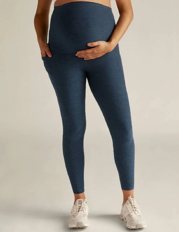 Stylish Women's Clothes for Work and Play Spacedye Love The Bump Maternity Pocket Midi Legging In Nocturnal Navy