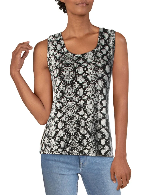 Timeless Elegance Womens Printed Knit Tank Top