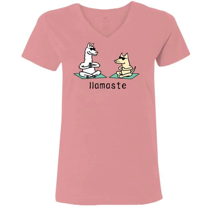 Bold Prints Casual Chic Llamaste - Ladies T-Shirt V-Neck