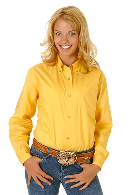 Casual Women's Clothing Online Roper Womens Yellow 100% Cotton L/S Solid Poplin Button Down Western Shirt Casual Women's Clothing Online Roper Womens Yellow 100% Cotton L/S Solid Poplin Button Down Western Shirt