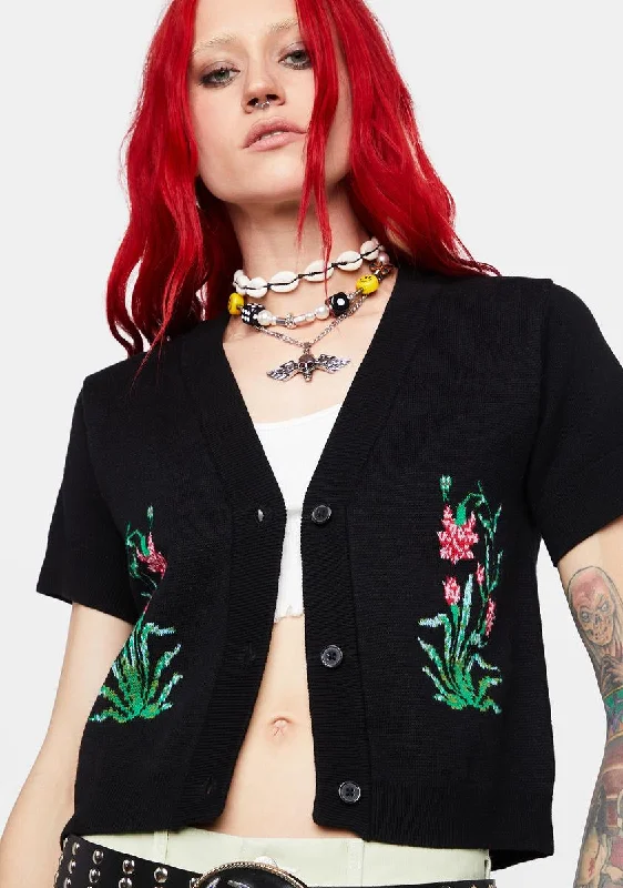 Women's Cozy Outfit For Lounging Poppy Cropped Cardigan