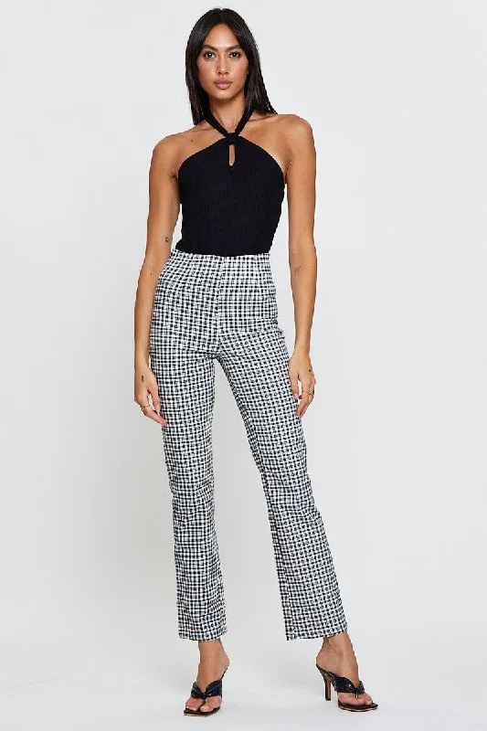 Timeless Women's Garments Check High Rise Leggings