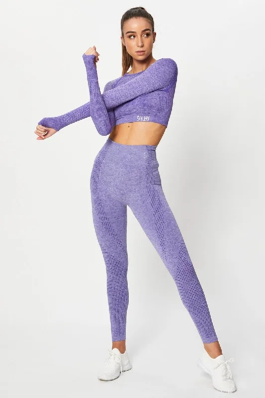 Women's Night-Out Outfit Purple Seamless Activewear Leggings