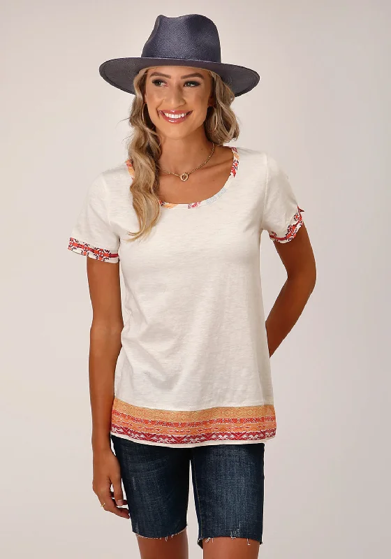 Women's Professional Attire Roper Womens Aztec Texture Cream 100% Cotton S/S T-Shirt Women's Professional Attire Roper Womens Aztec Texture Cream 100% Cotton S/S T-Shirt
