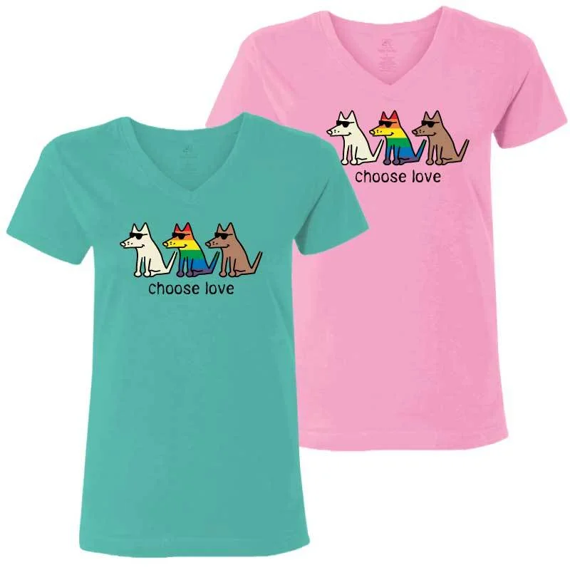 Best Online Boutiques Choose Love - Ladies T-Shirt V-Neck