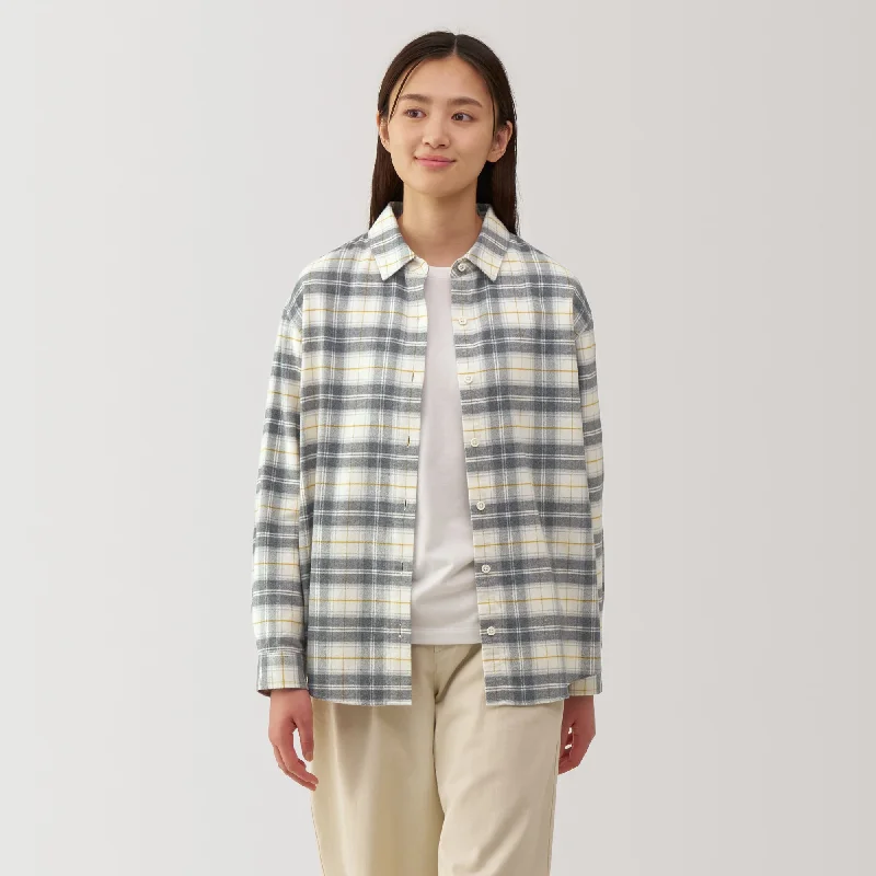 Outfits For Women Women's Flannel Regular Collar Long Sleeve Patterned Shirt