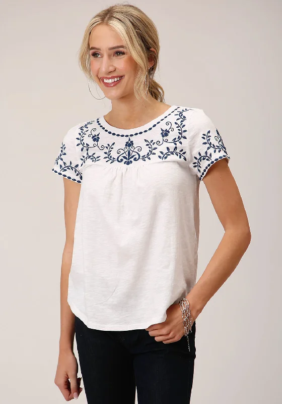 Stylish Women's Garments For Holidays Roper Womens Cute Embroidery White 100% Cotton S/S Blouse Stylish Women's Garments For Holidays Roper Womens Cute Embroidery White 100% Cotton S/S Blouse