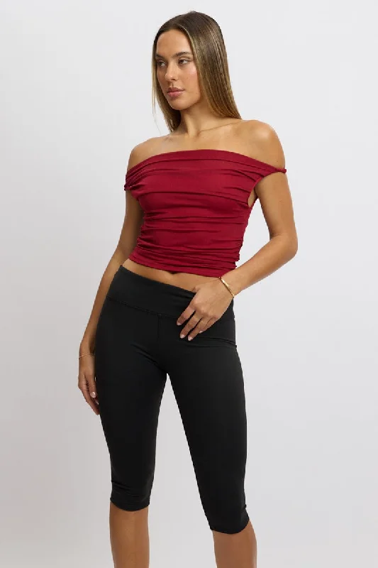 Women's Casual Apparel Black Capri Leggings