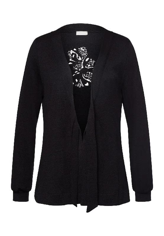 Luxury Fashion Marlene Wool Blend Front-Tie Cardigan | Black 78874-018