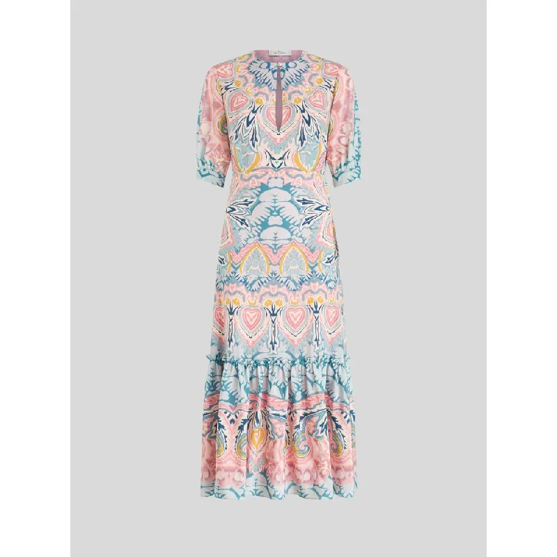 Fashion Forward Femininity Printed Silk Dress