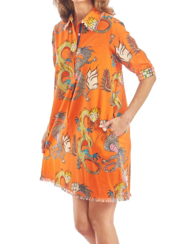 Don't Miss Out Chatham Dress In Orange Dragons
