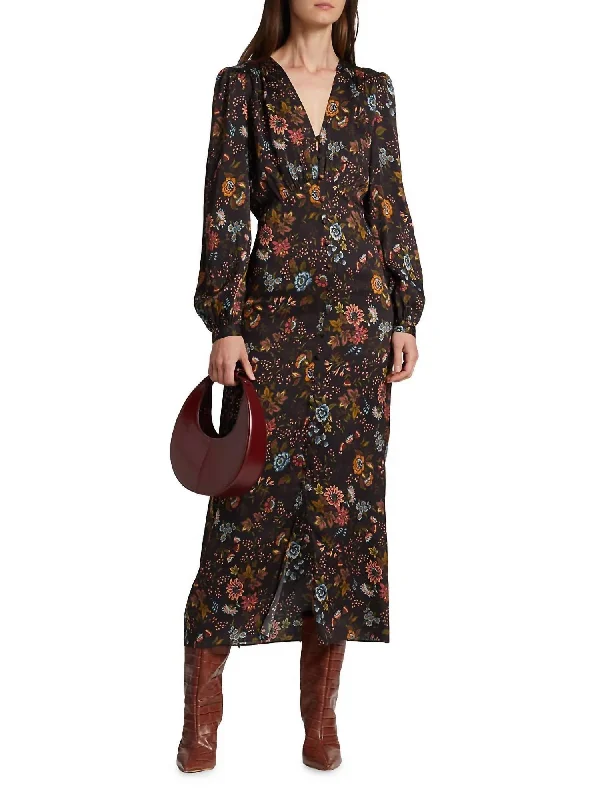 Odd Size Clearance Sale Terina Dress In Black Multi