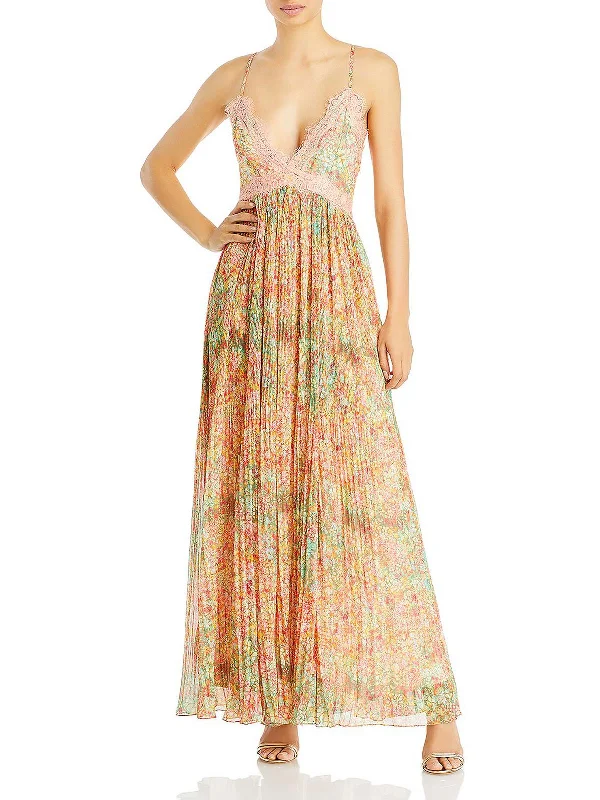 Chic Casual Style Womens Floral Print Maxi Fit & Flare Dress