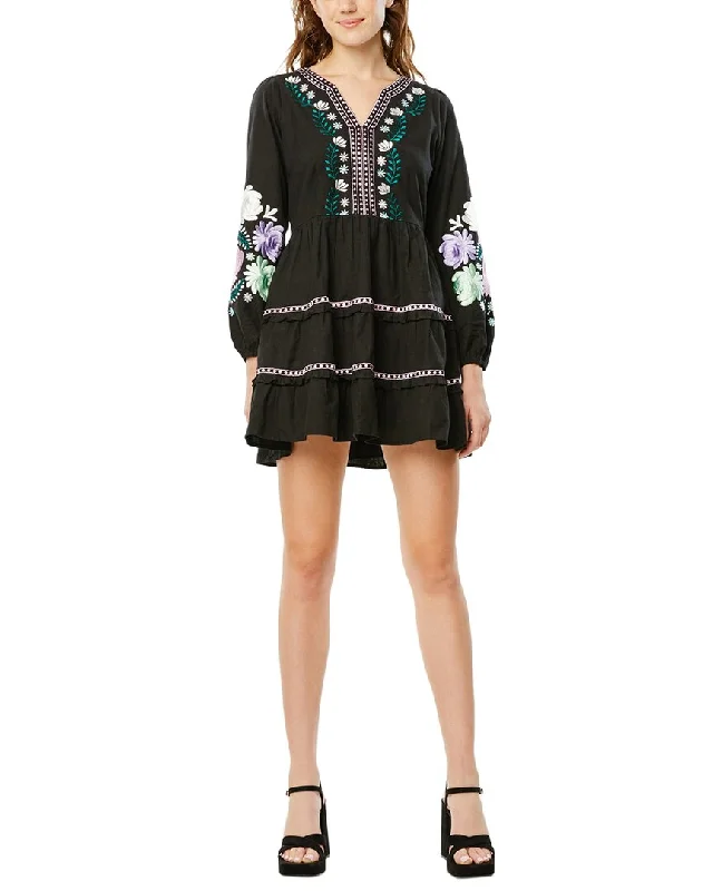 Fashion-Forward Women's Clothing Roller Rabbit Lucena Embroidered Naema Linen-Blend Dress