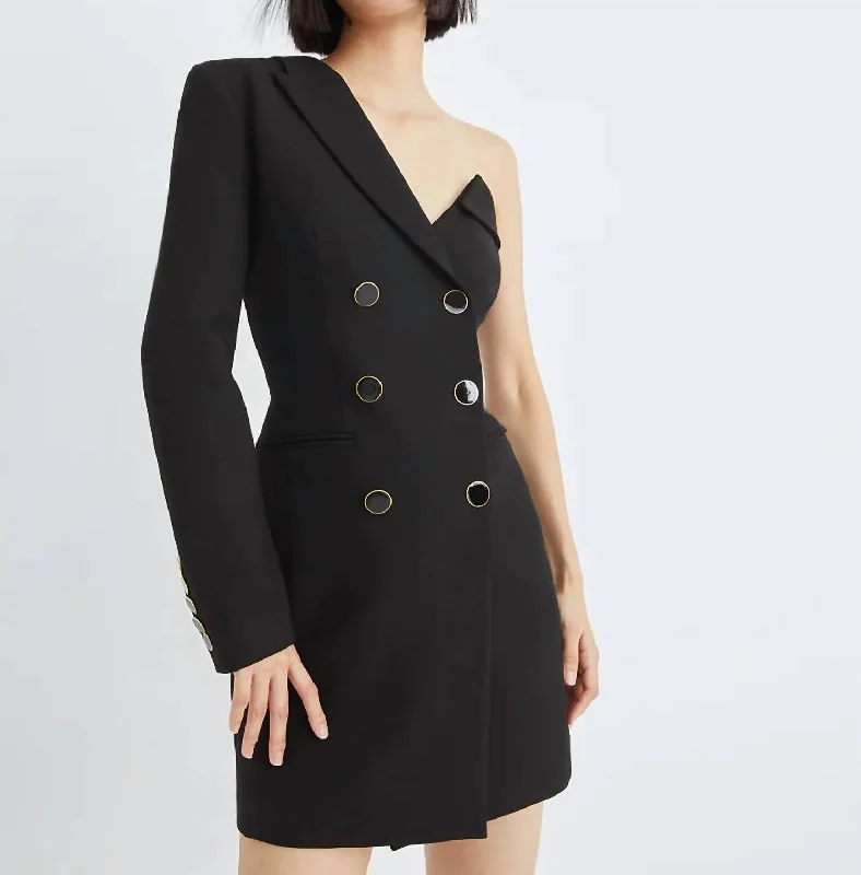 Casual Outfit For Women Middleton One-Shoulder Jacket Dress In Black