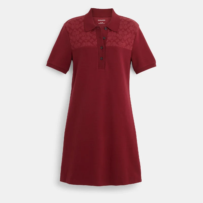 Elegant Attire For The Modern Lady Coach Outlet Signature Knit Jacquard Polo Dress