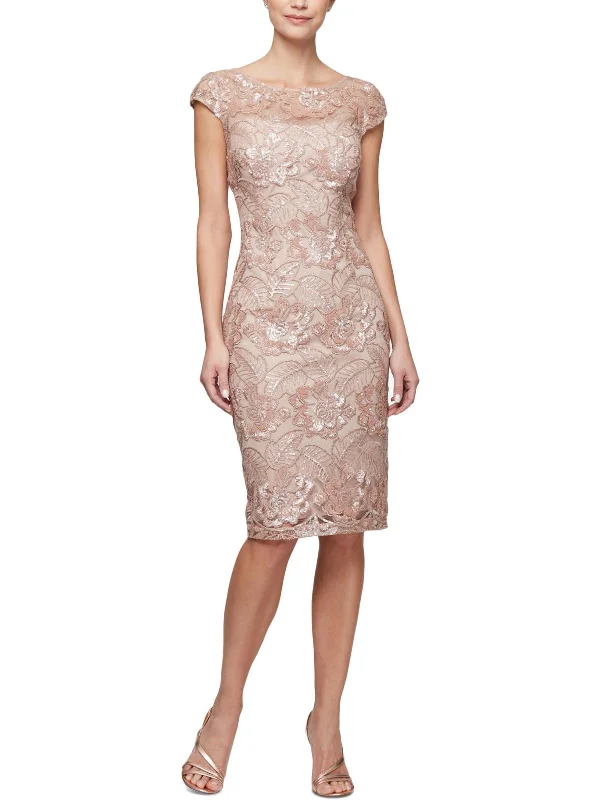Women's Clothes For Special Occasions Womens Floral Sequined Cocktail Dress