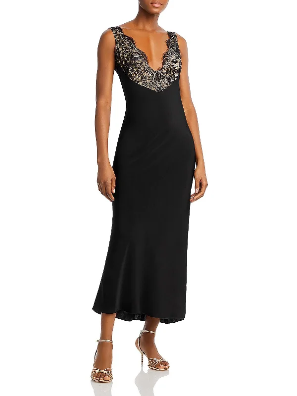 Women's Evening Wear Hayden Womens Satin Lace Slip Dress
