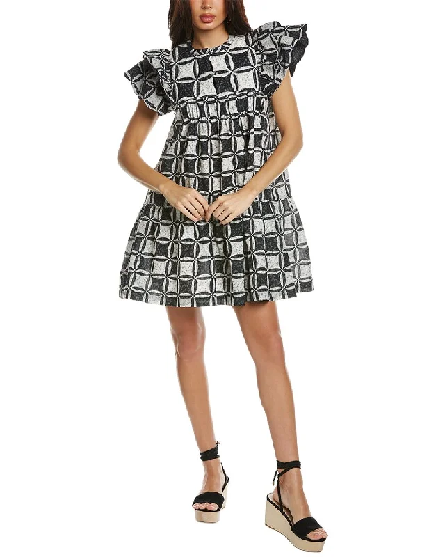 Seasonal Fashion SEA NY Catalina Calico Flutter Tunic Dress