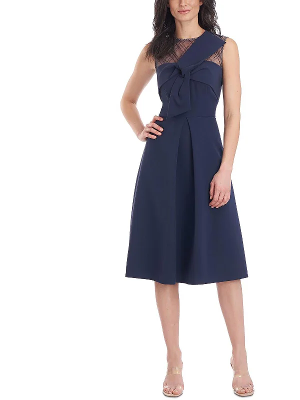 Chic Women's Fashion At Exclusive Promotional Rates Womens Illusion Sleeveless Fit & Flare Dress