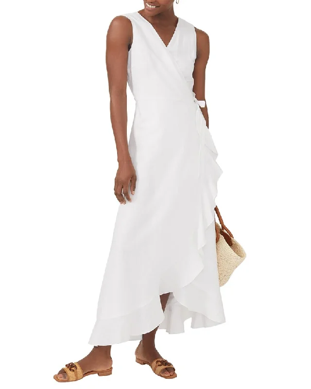 Trend Alert J.McLaughlin Solid Cerise Linen-Blend Dress