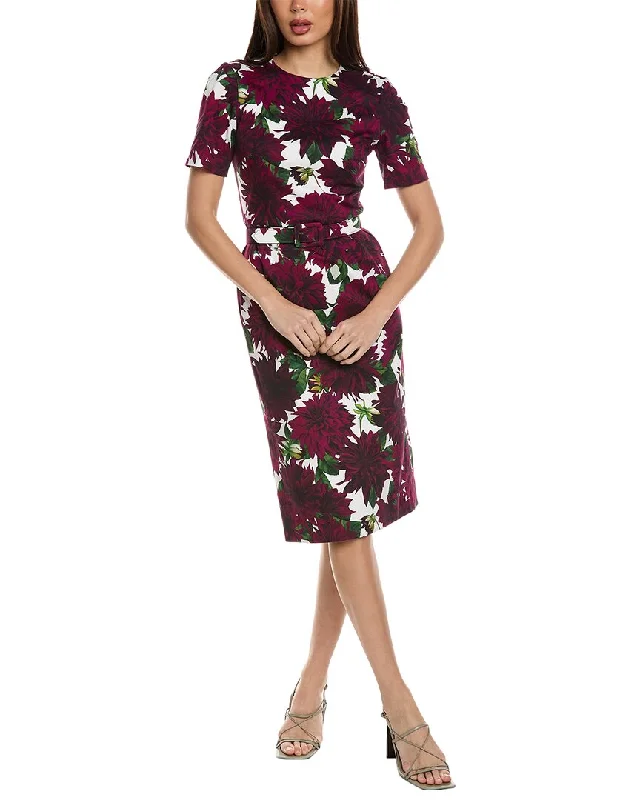 End Of Season Sale Clothing Oscar de la Renta Dahlia Twill Pencil Dress